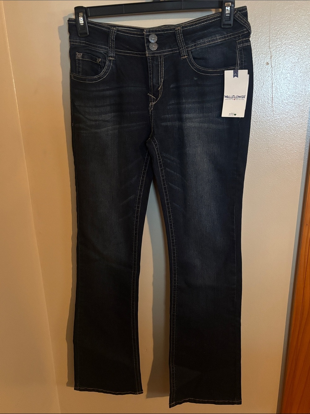 Wallflower Women's Dark Indigo Luscious Curvy Bootcut Jeans